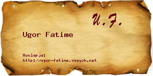Ugor Fatime névjegykártya